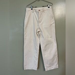 Duluth Trending Co Womens Ivory Wide Leg Baggy Cargo Pants Thick Cotton Sz 8